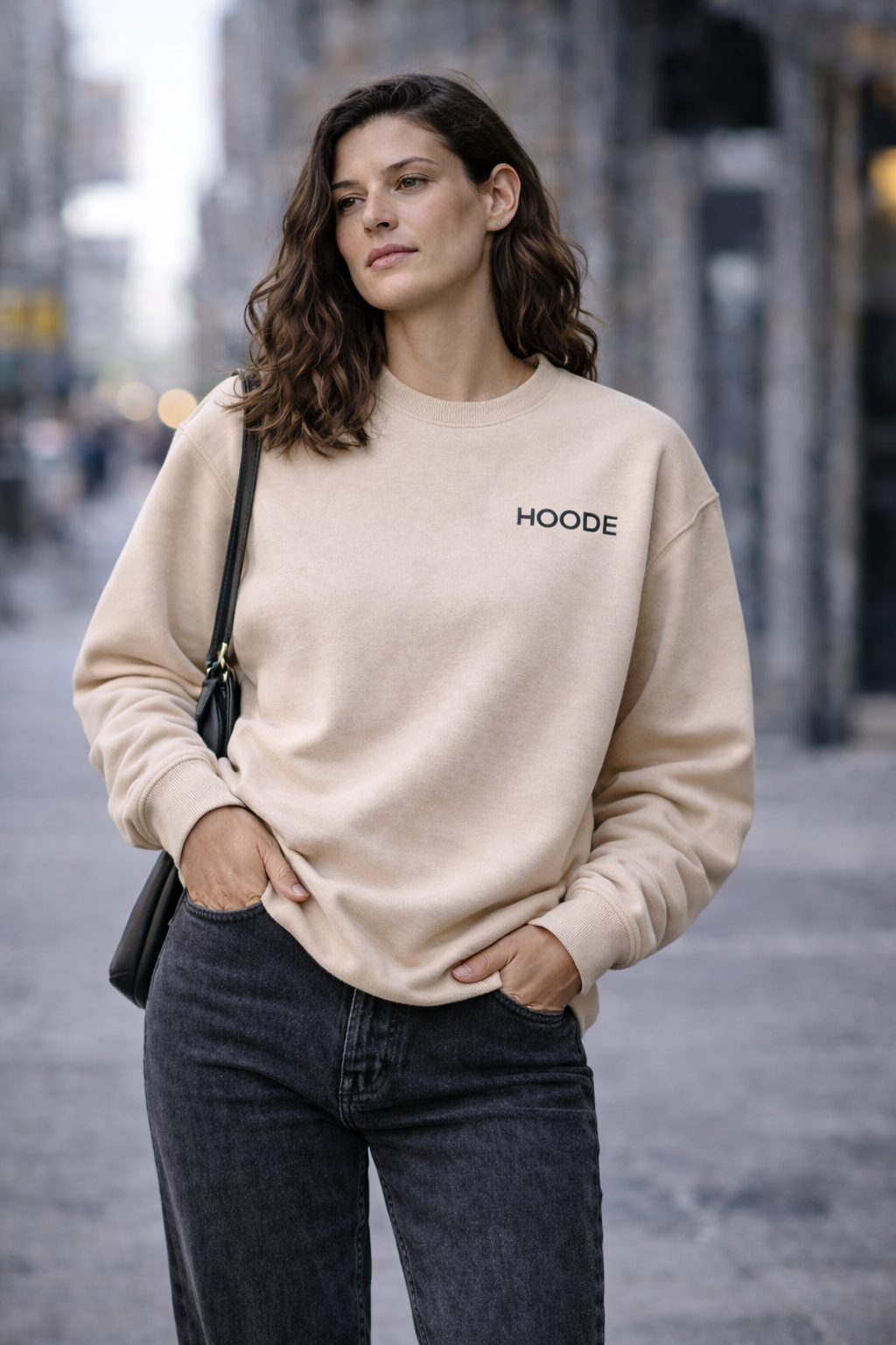 HOODE Oversized Sweatshirt – Beige