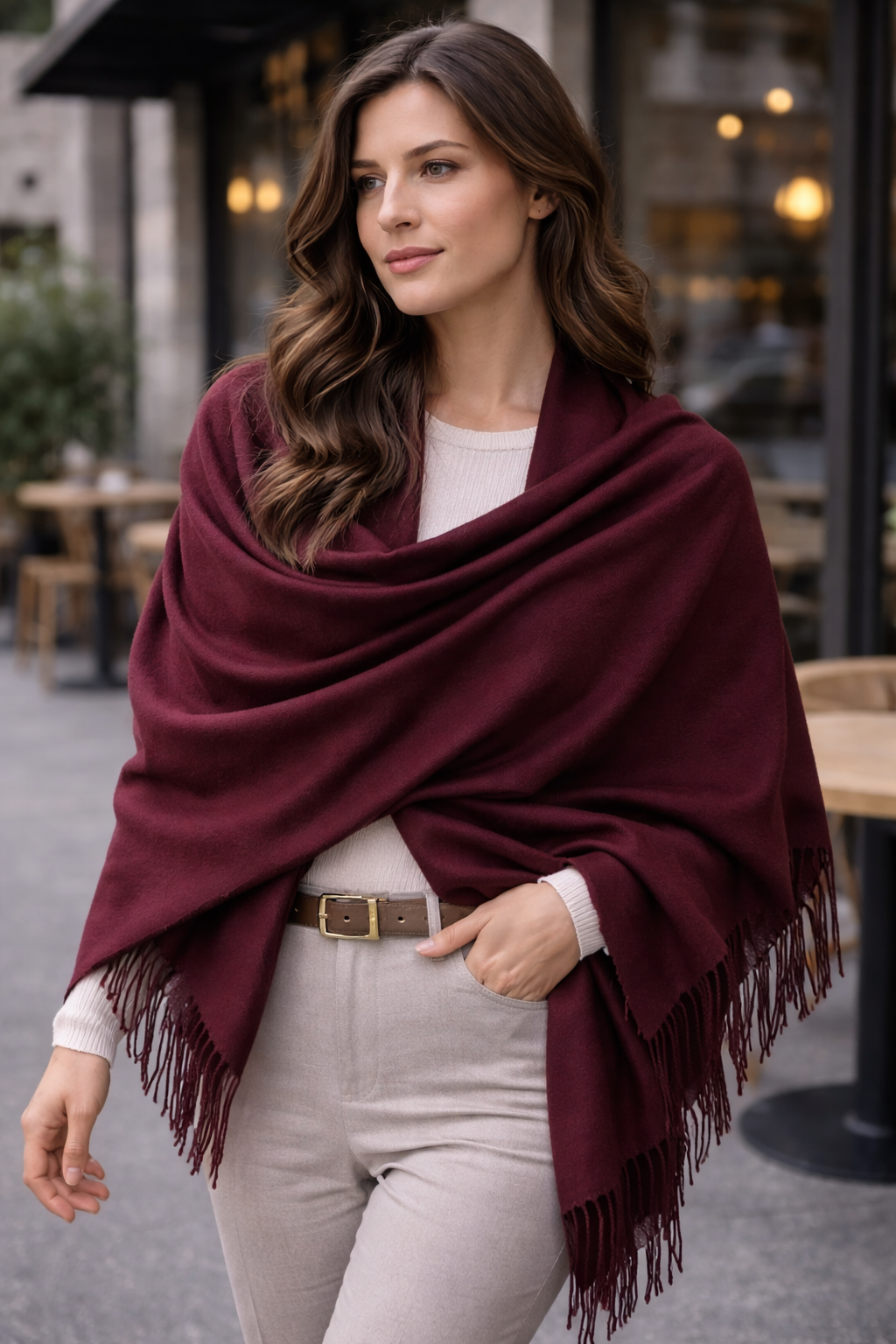 HOODE Shawl – Maroon